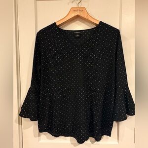 Liz Claiborne Black and White Polka Dot Blouse